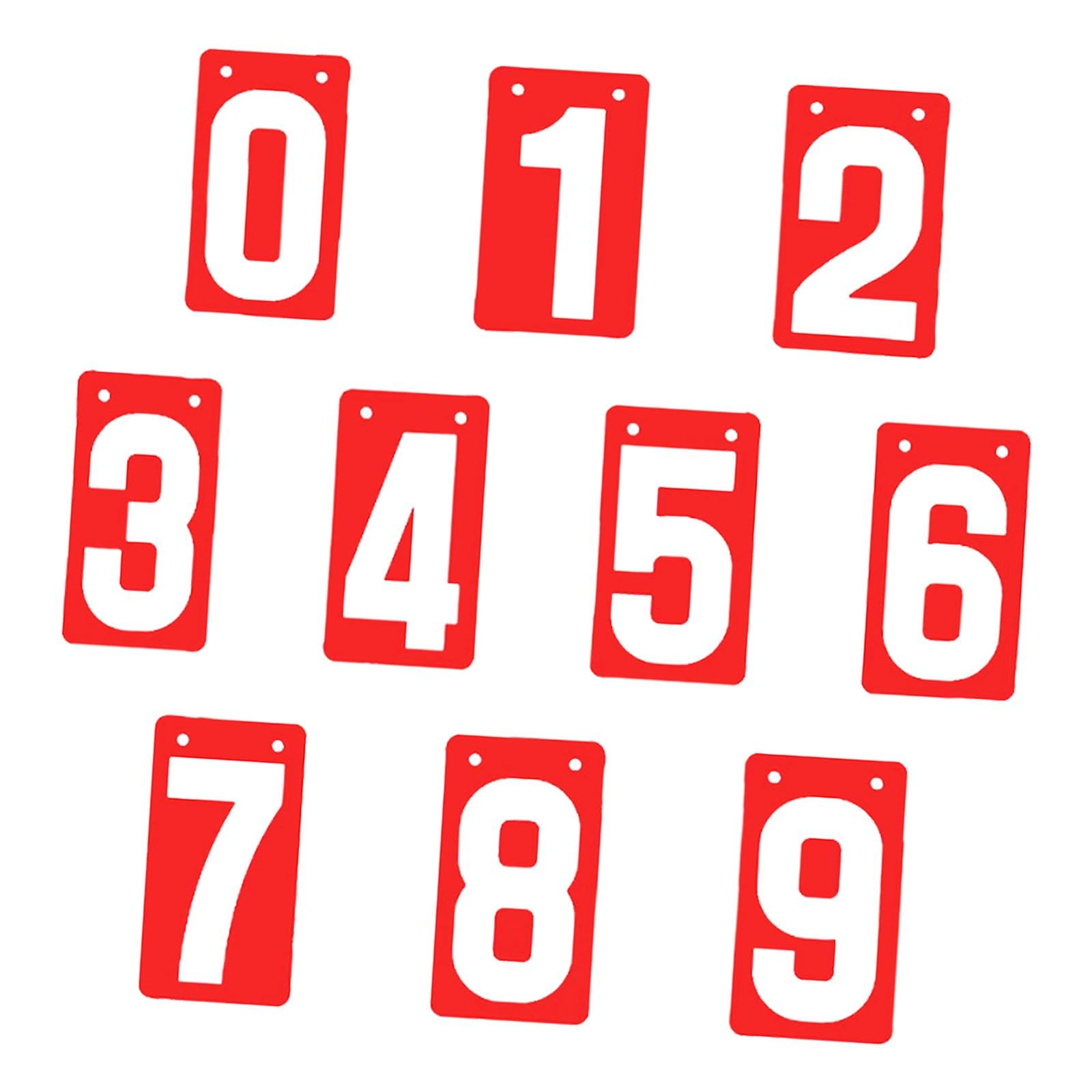 Colaxi Score Keeper,Scoreboard for Sports,Numbers 0-9 Scoring Board Multi Sports Table Score Flipper Flip Number Cards for Badminton, red