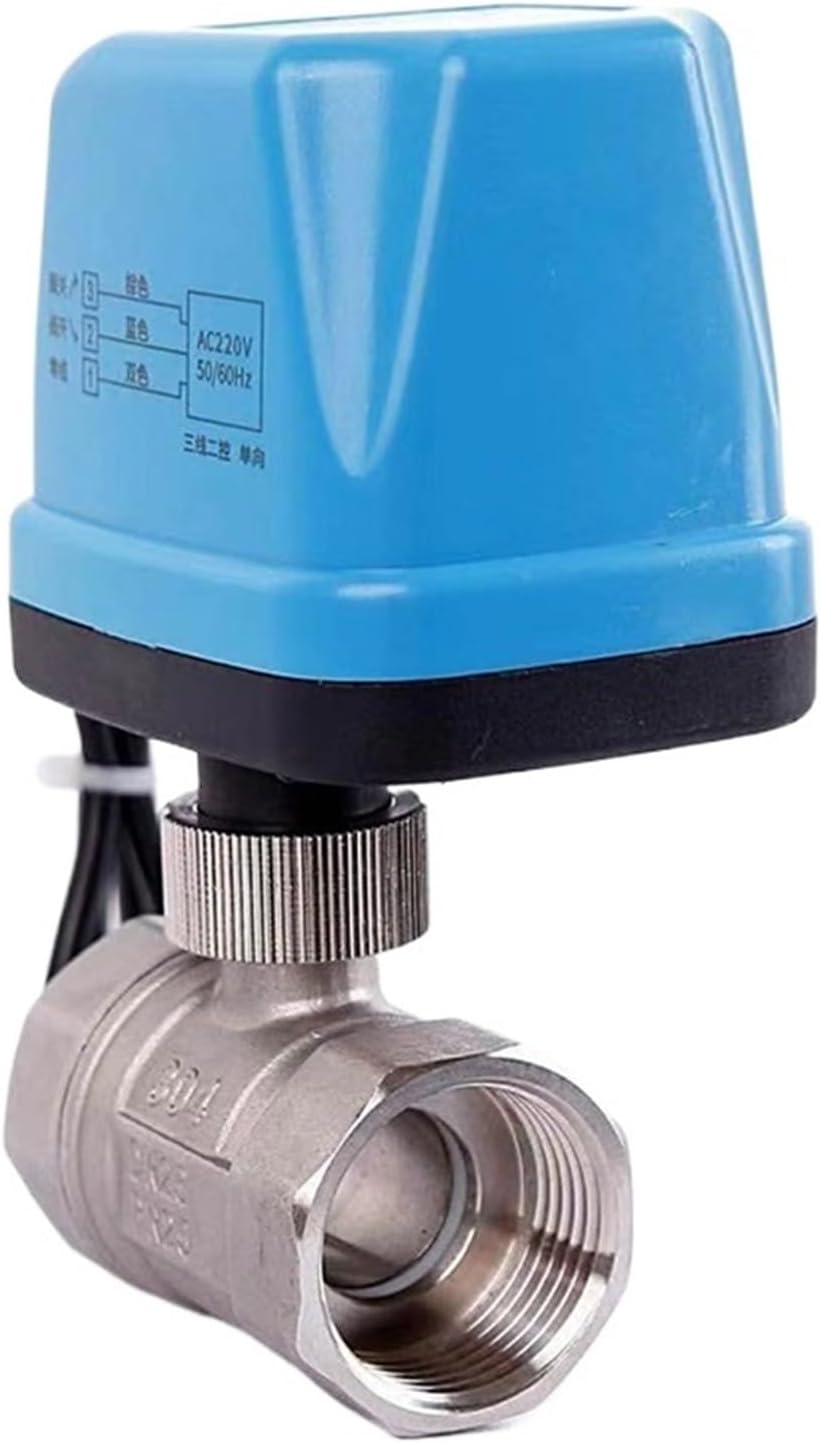 New Stainless Steel Motor-Driven Two-Way Globe Water Valve Two Line Normally Open Often Close 12V 24V 220V Solenoid Ball Valve(AC220V DN15 CR02)