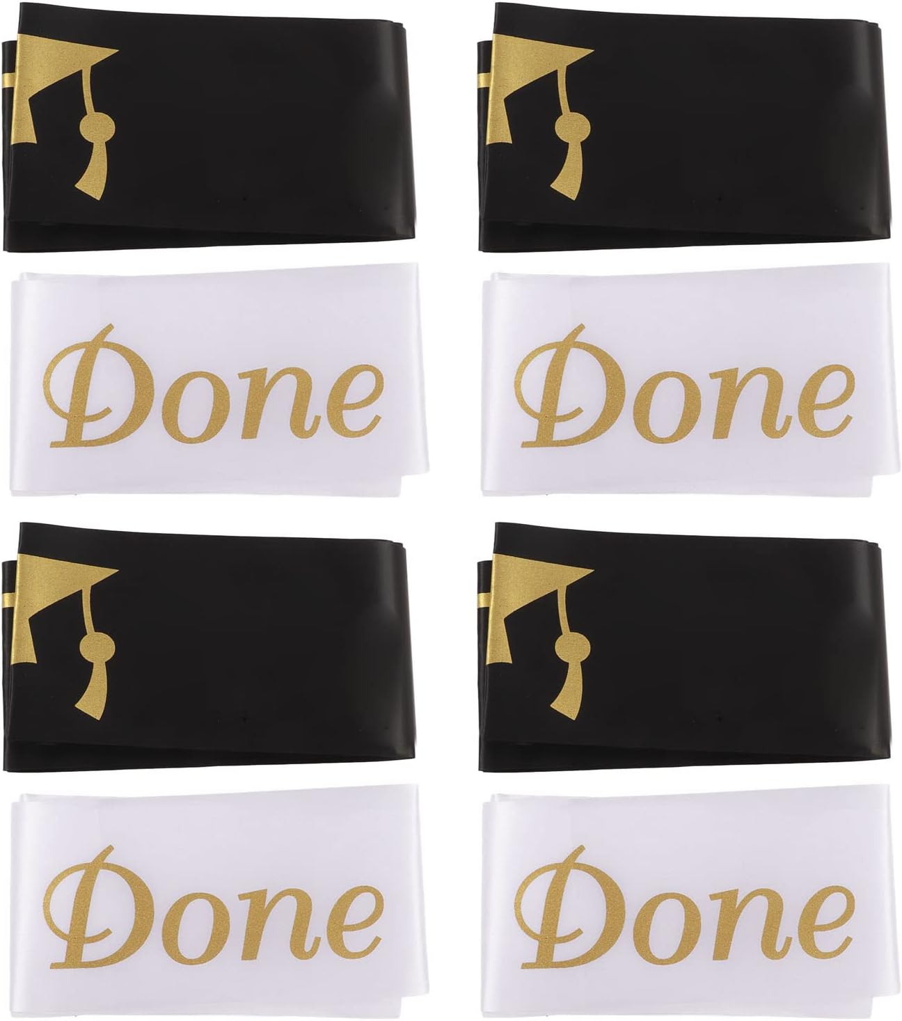 4 Sets Graduation Stole with Gold Glitter Letter Good Decoration Simple Graduation Sashes Set for Home School Party - Image 9