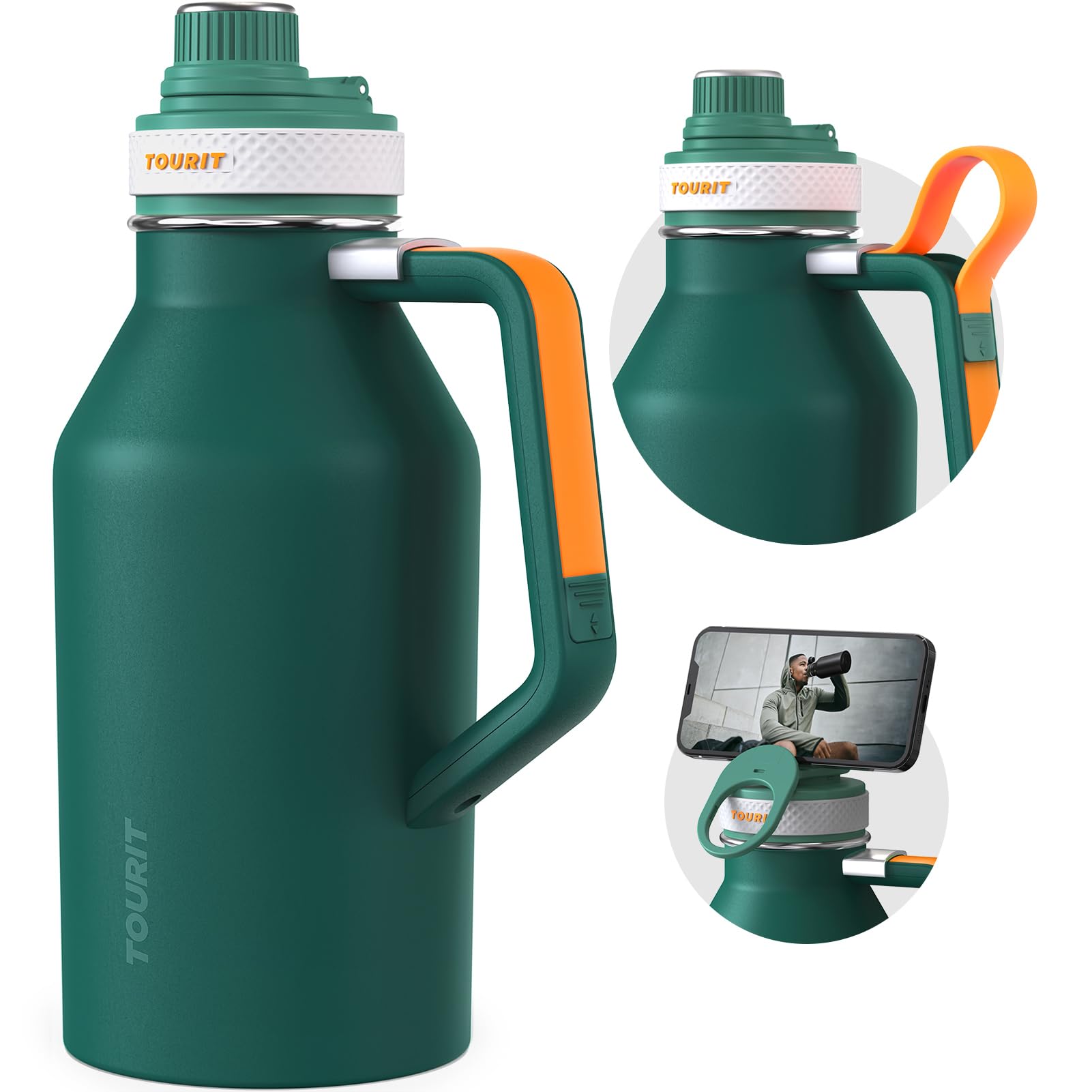 Amazon.com: TOURIT 64oz Insulated Water Bottle Stainless Steel