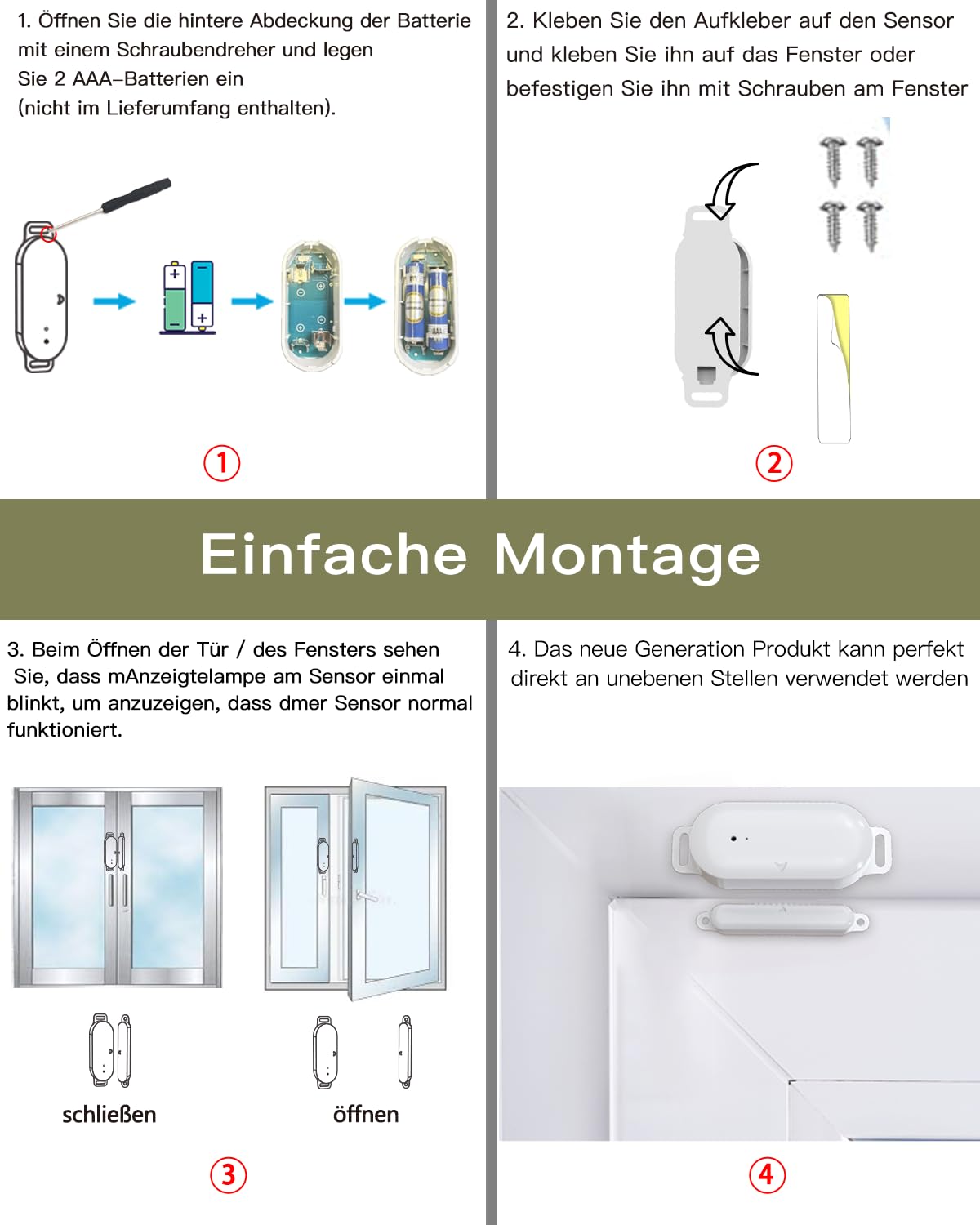 Funk Abluftsteuerung Set mit Fenster-Magnetkontakt und Funksteckdose für Dunstabzugshaube Kamin Fensterschalter Wireless Fensterkontaktschalter