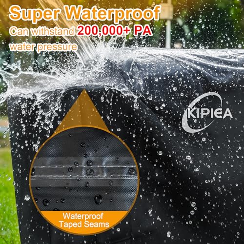 Image of Kipiea 600D Pellet Grill Cover for Pit Boss Navigator 850 /1300, Competition 1250, Waterproof BBQ Smoker Cover, UV Resistant, No Tear, No Fading