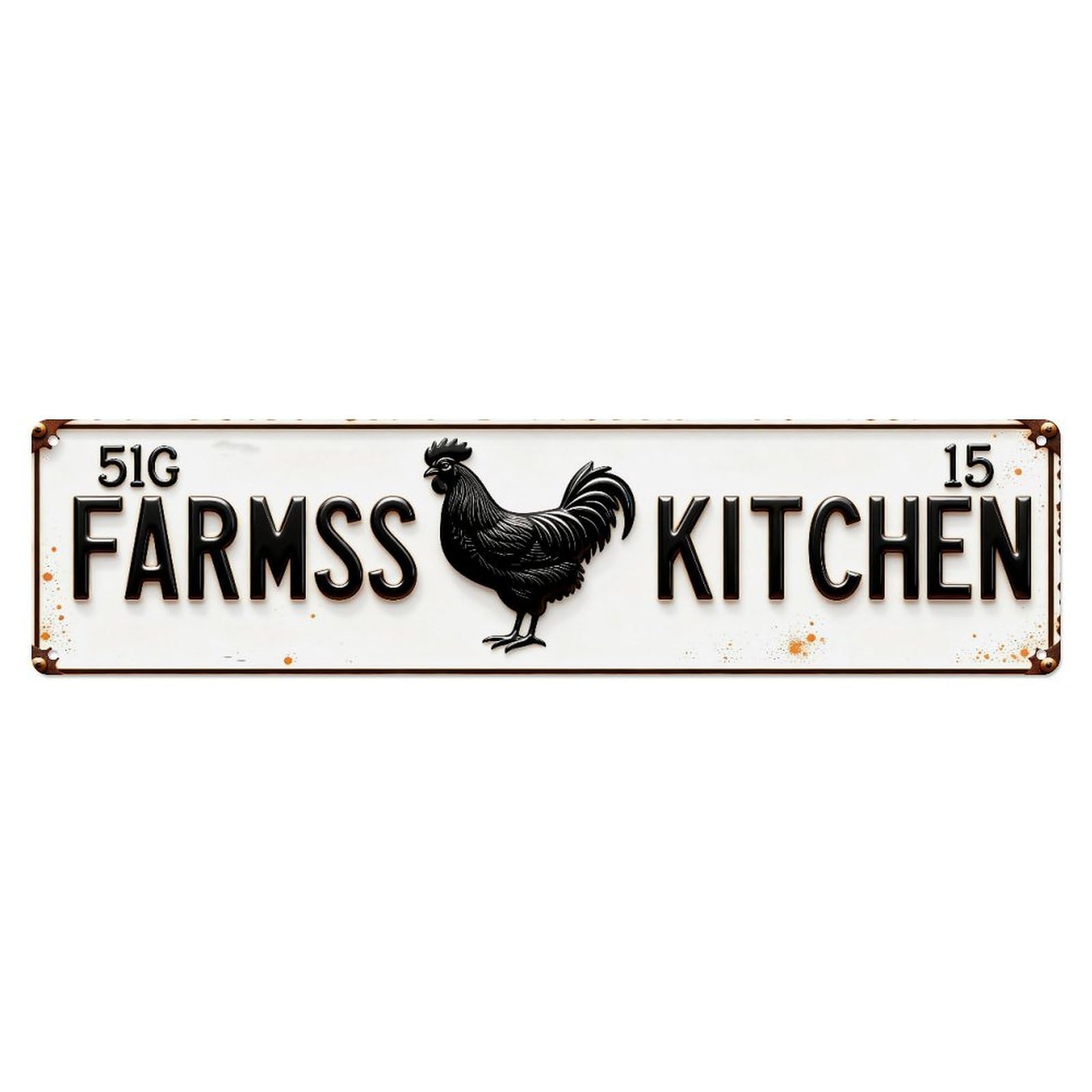 Farmss Kitchen Rooster License Plate Metal Tin Sign Plaque