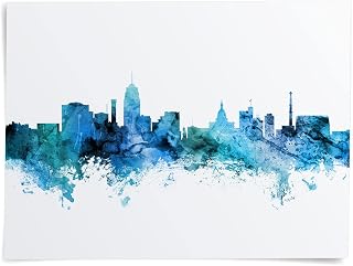 Lansing Michigan Skyline art print poster, unframed -3809