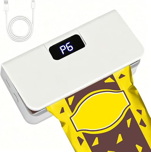 VortecSys Mini Bag Sealer, 6 Gear Adjustable Bag Sealer for Plastic Bags