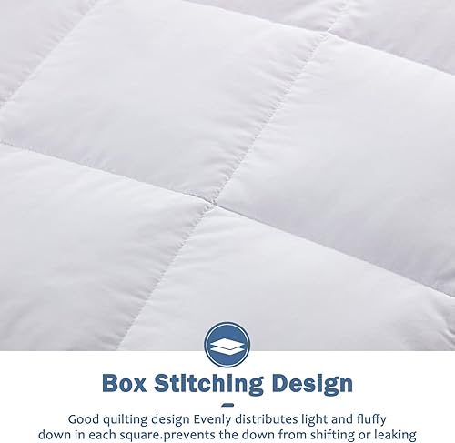Miniatura 5 de Dafinner Manta de plumón tamaño California King  Edredón de cama extra ligero de verano  Edredón de plumón de ganso 90% real, edredón delgado
