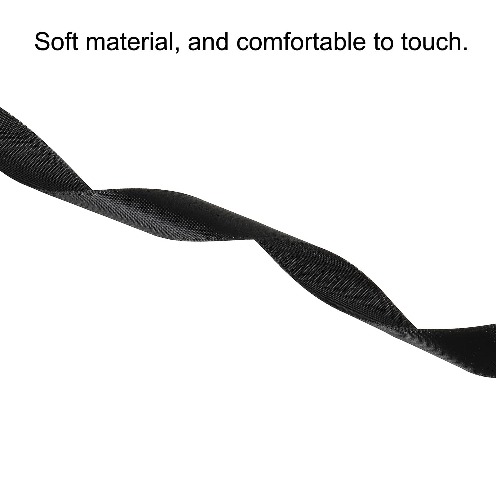 PATIKIL 0.79 Inch Wide 100 Yards Satin Ribbon, Solid Crafts Roll for Party Home DIY Wrapping Decoration Black - Image 3
