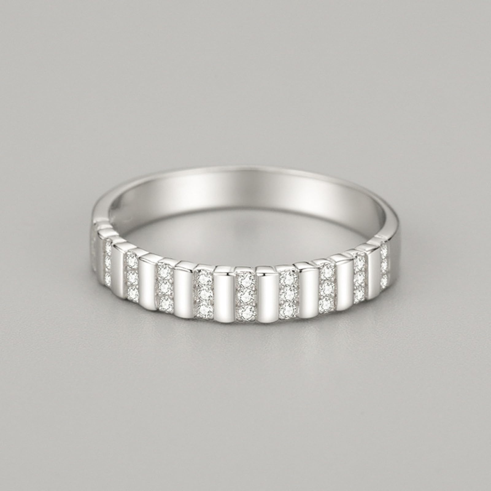Alianzas de oro auténtico para mujer, anillo de boda único con diamante cultivado en laboratorio, anillo de compromiso, 3 mm, oro blanco