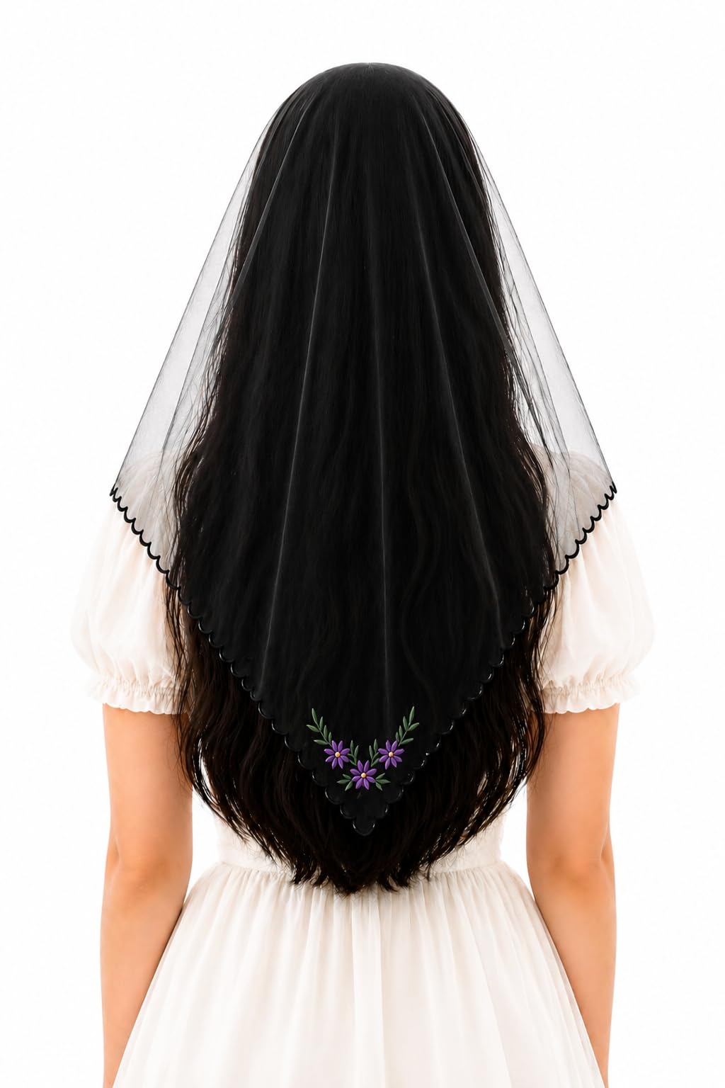 Latin Catholic Mantilla Veil for Women | Soft Scallop Church Prayer Veil-image-30