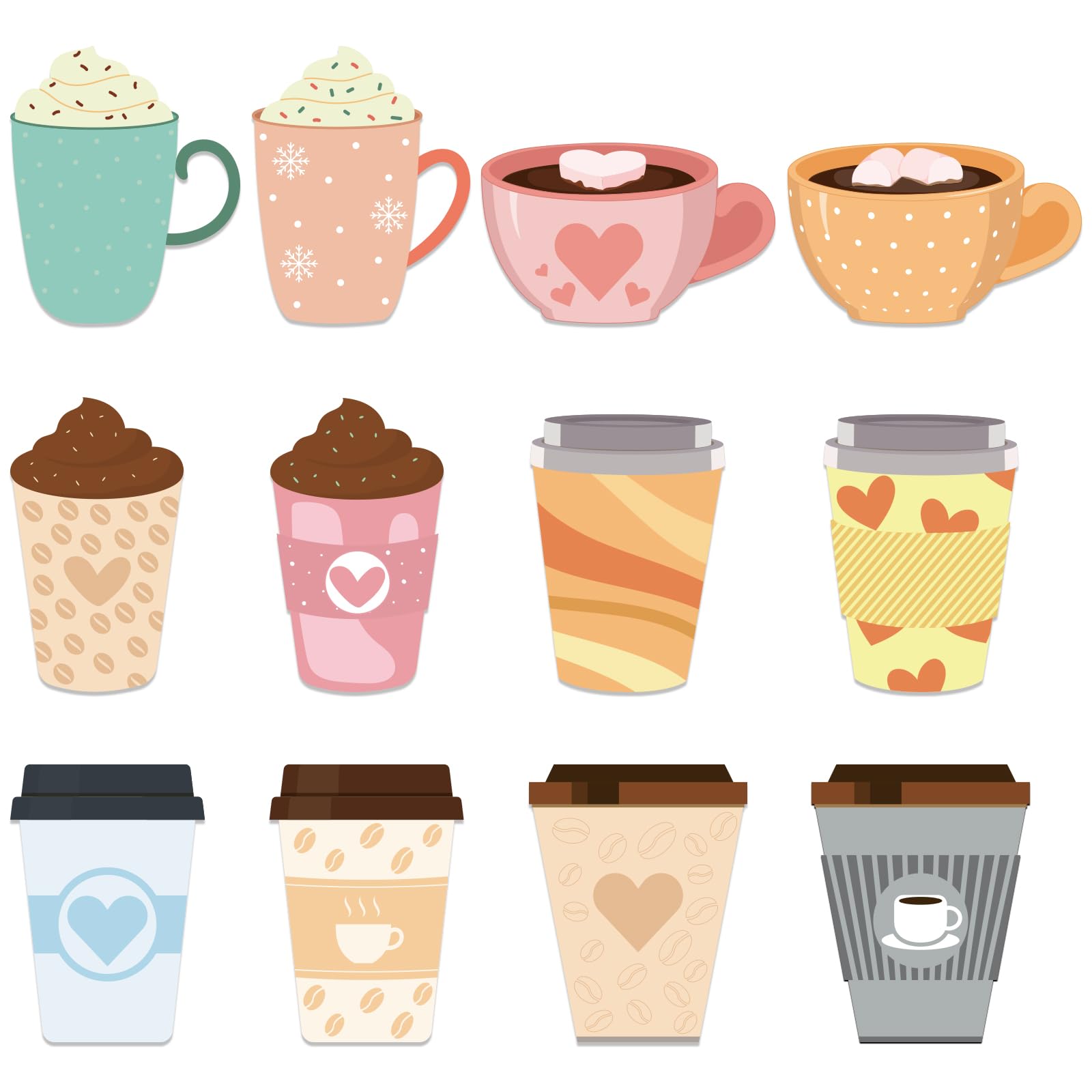 YXSJAS 24 Pack Coffee Cup Sticky Notes -Cute Self Sticky Notepads Self-Stick Memo Pads Sticky Note Pads for Coffee Lover Office School Class Reward Employee Birthday Party Favors Goodies Bag Fillers