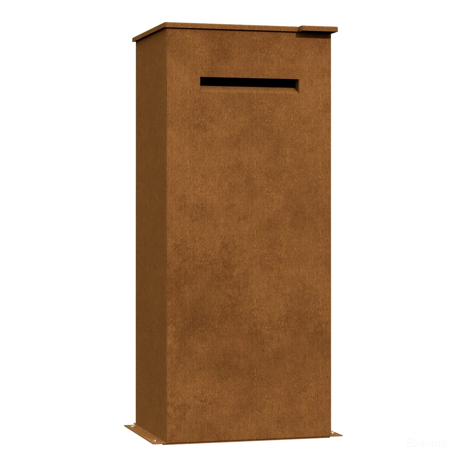 Briefkasten, Design Standbriefkasten und Paketbriefkasten Knox aus Cortenstahl - Bravios