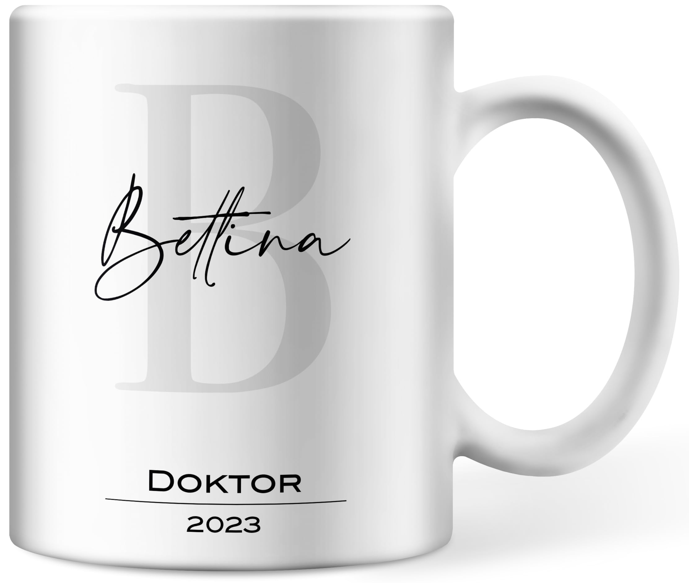 Personalisierte Abschluss-Tasse – Mit Name, Initiale, Jahr & Abschlussart, Spülmaschinengeeignet