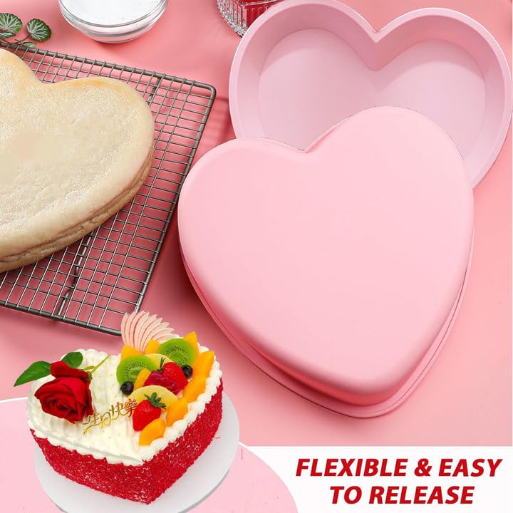 Tin B&M Heart Shaped Springform Cake Pans Set 8