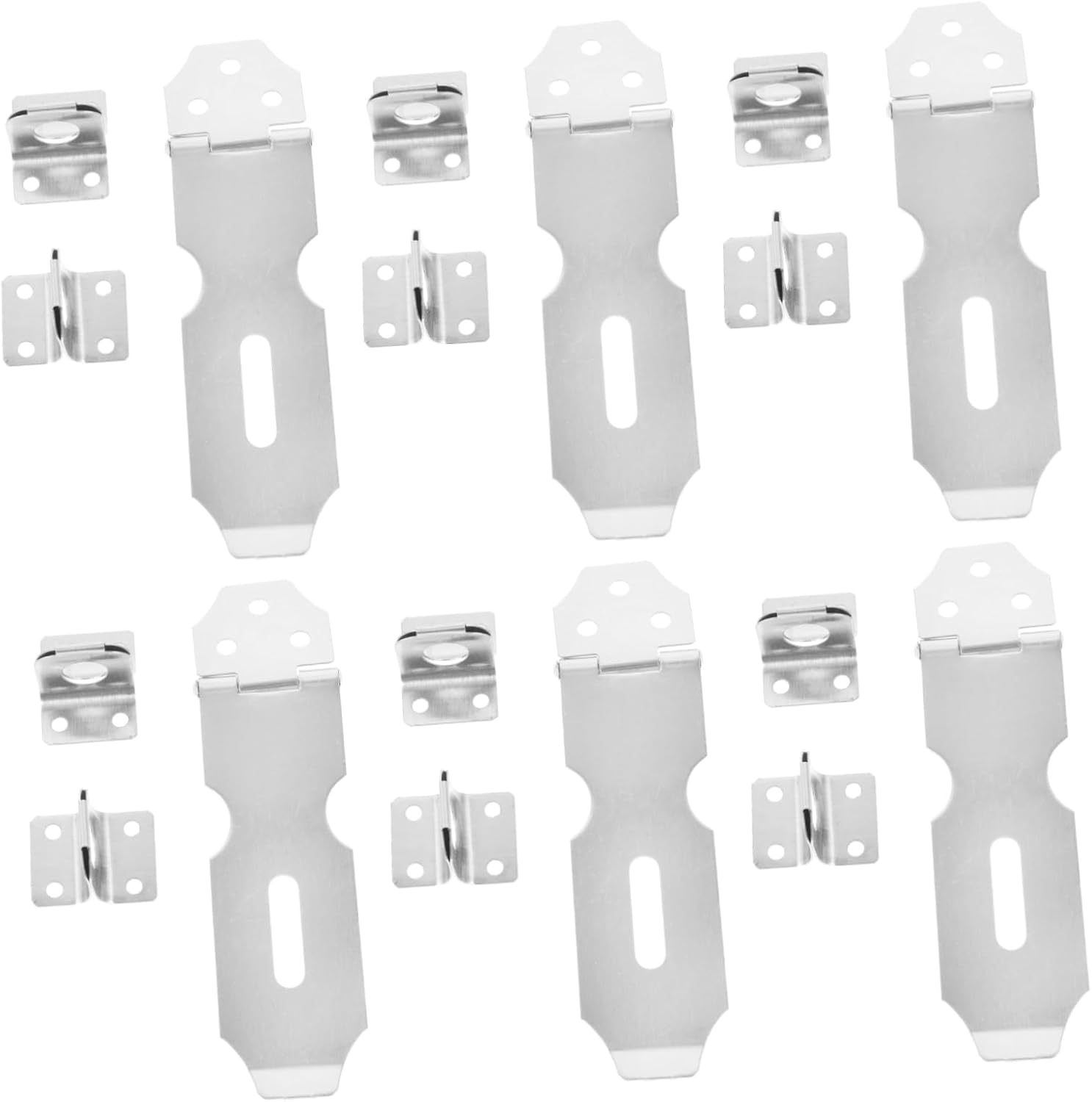 POPETPOP 32pcs Heavy Duty Hasp Latch Lock for Outdoor Gates Stainless Steel Fixed for Fences Padlock Clasp for Secure Cabinet and Drawer Closure