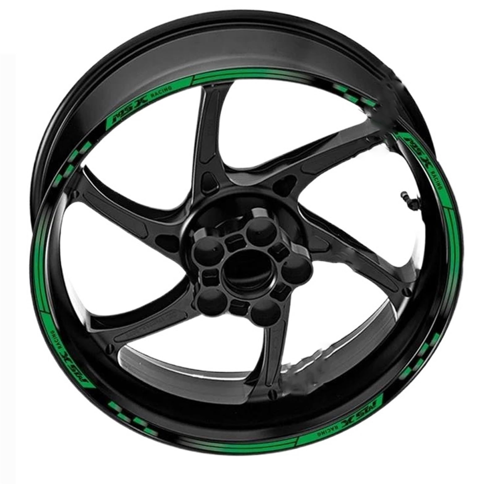 Decorative Stickers Motorcycle Reflective Wheel Hub Sticker Rim Decal Stripe Tape Waterproof Accessories for H-onda MSX125 SF MSX 125 Grom Msx125(Green)