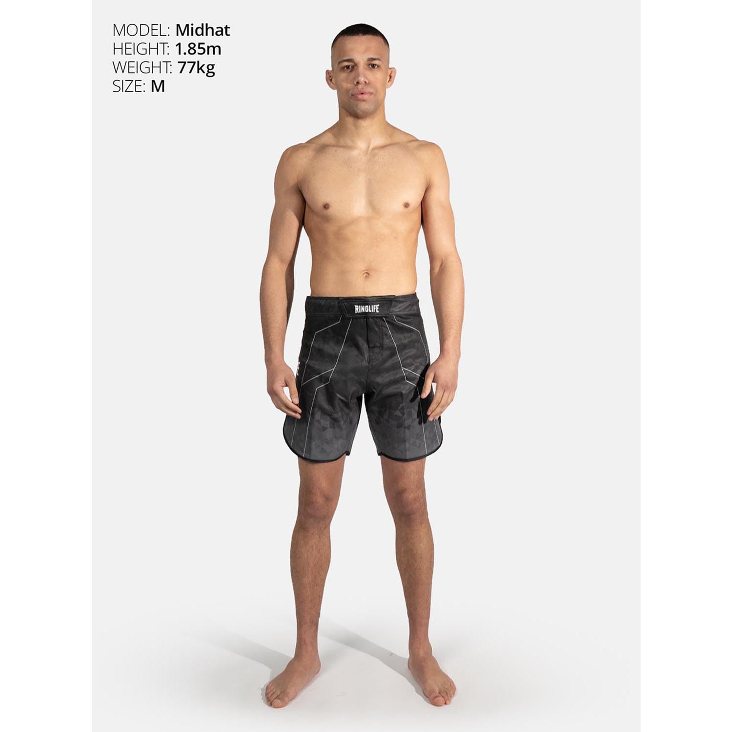 MMA Shorts, Transition, Schwarz-grau, Kickboxhose für Training & Wettkampf, Atmungsaktiv, Langlebig, Kampfsporthose für MMA, K1, Boxen