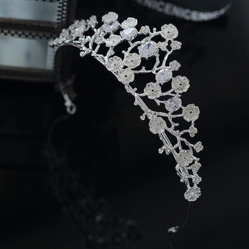 Tiara, stop strasu, biżuteria na głowę dla panny młodej, błyszcząca, srebrna, prosta, modna ozdoba na wesele, ozdoba do włosów, w stylu vintage, opaska na czoło na imprezę