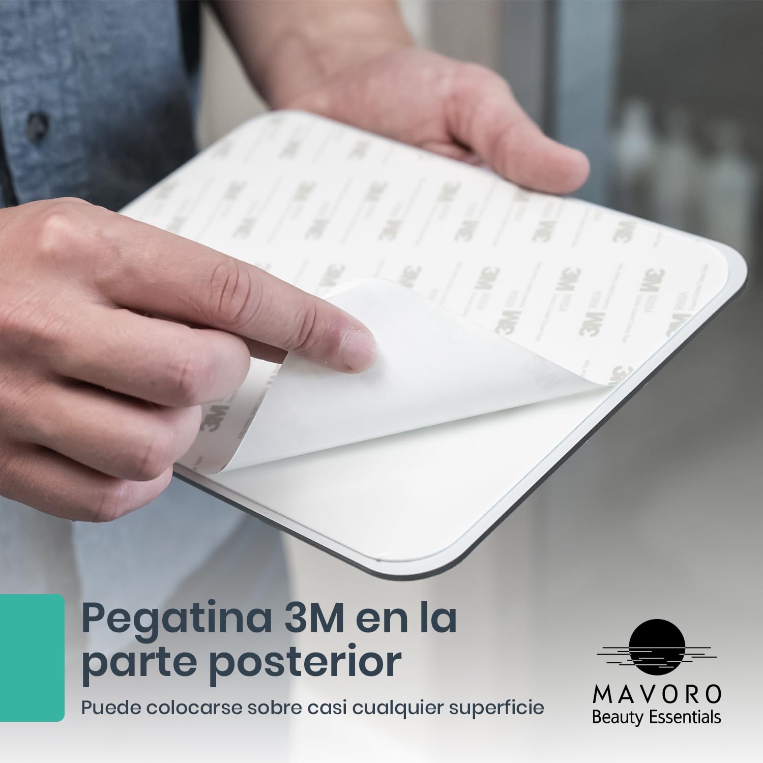 Mavoro Espejo de Afeitado 17,5 x 22,5 cm Adhesivo 3M Acrílico irrompible para Ducha