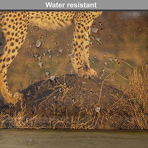 Ambesonne SER_37408 Safari Place Mats Set Of 4, Wild Animal Cheetah Standing On Termite Mound Savannah Nature View thumb #5