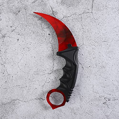 Image of Karambit Knife Fixed Blade Tactical Camping Tool, 2 Pieces Stainless Steel Outdoor Hunting Knife with Sheath and Cord, Suitable for Hiking, Adventure, Survival and Collection (Gold&Red)