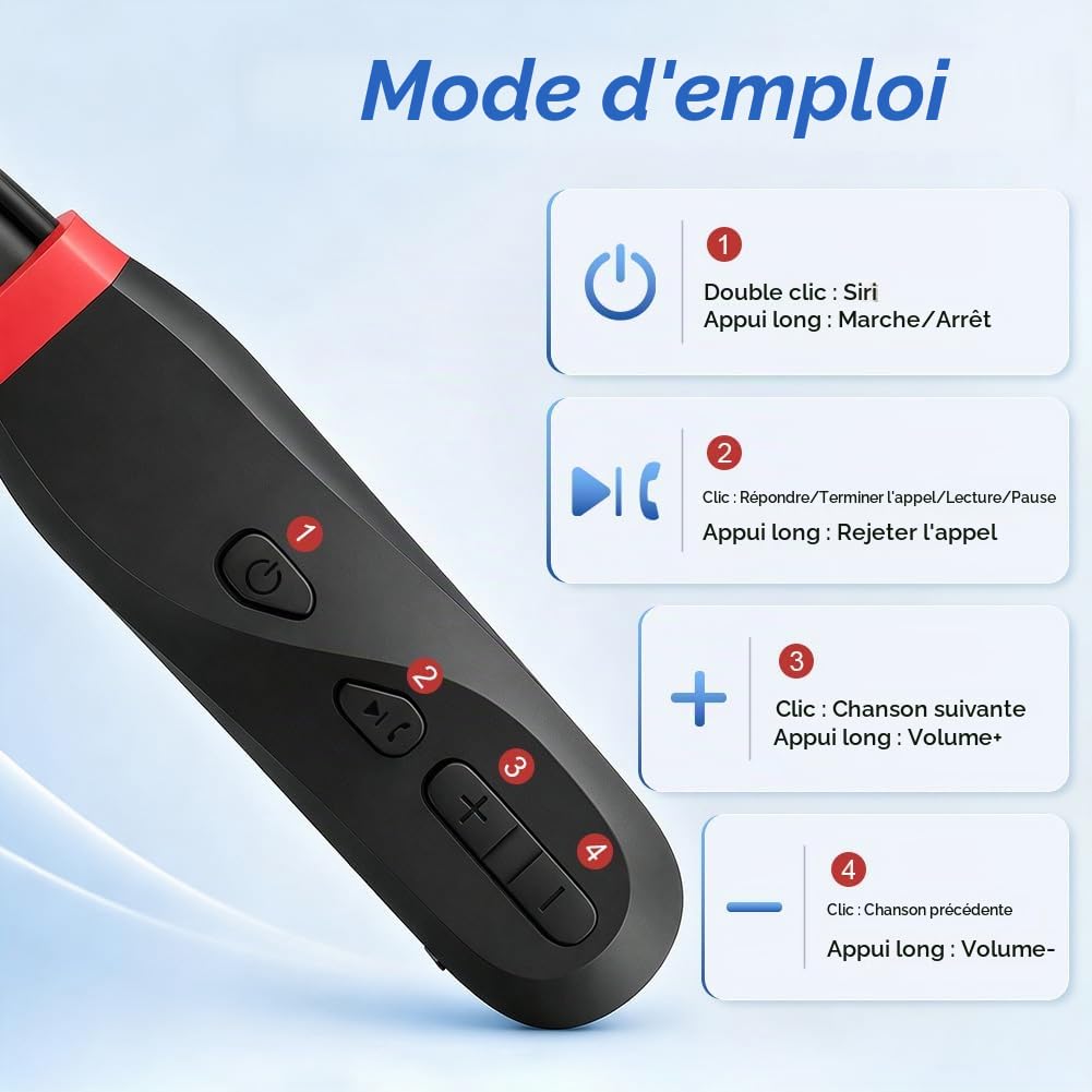 Écouteurs Bluetooth Sport À Tour De Cou avec Câble 200H de Lecture, Casque Bluetooth sans Fil, Écouteurs Intra-Auriculaires Bluetooth IPX4, Écouteurs Magnétiques pour Fitness Course Bureau, Noir
