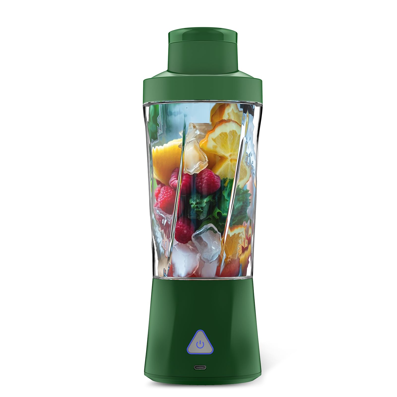 Portable Blender, 360W Personal Blender for Shakes and Smoothies for Kitchen, 24 Oz BPA Free Traveling Juicer Cup and Lid with 6 Blades, Self Cleaning Portable Juicer for Kitchen/Travel/Gym, Green