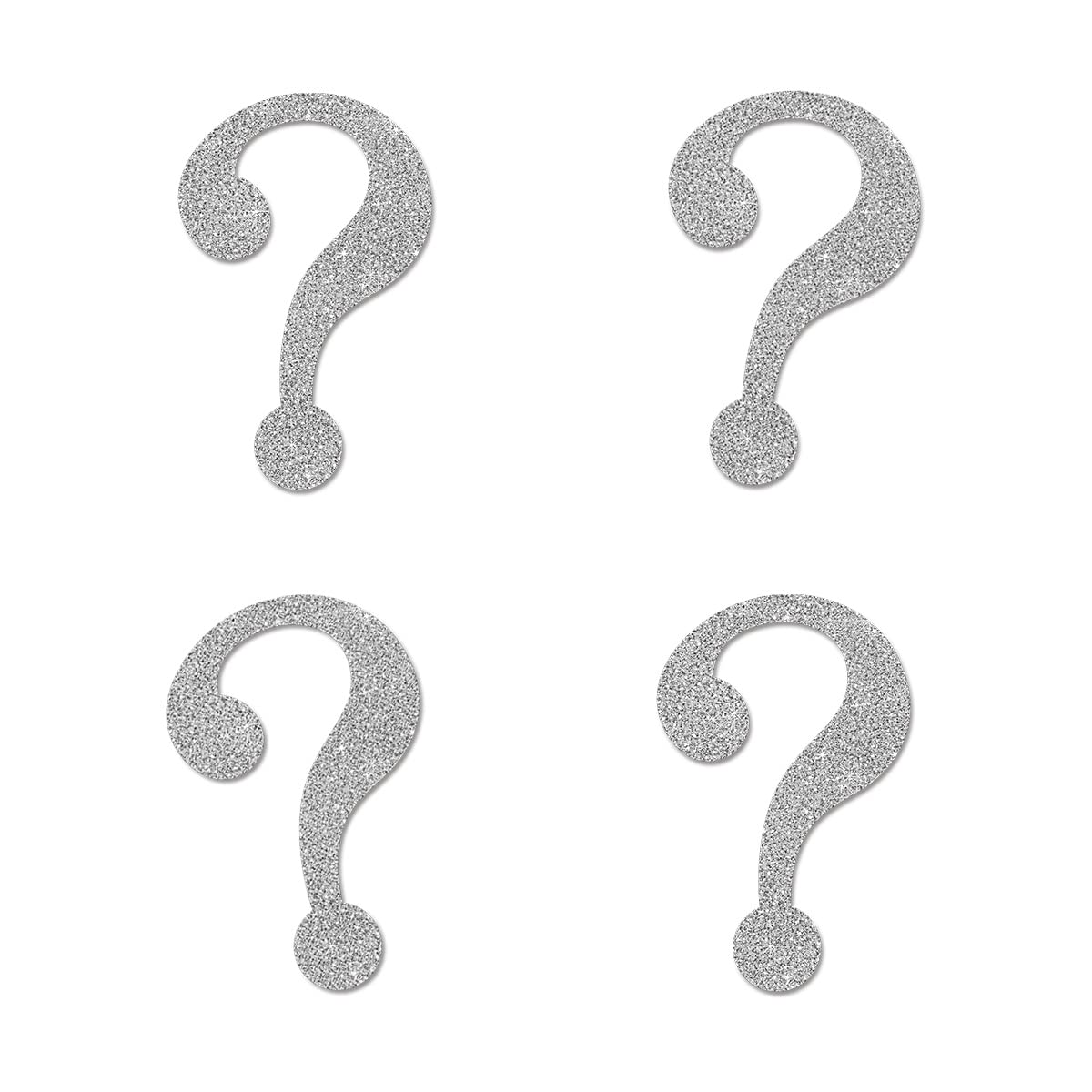 Silver Question Mark Cut-outs, 12-Pack Table Topper Gender Reveal Baby Shower Party Decorations