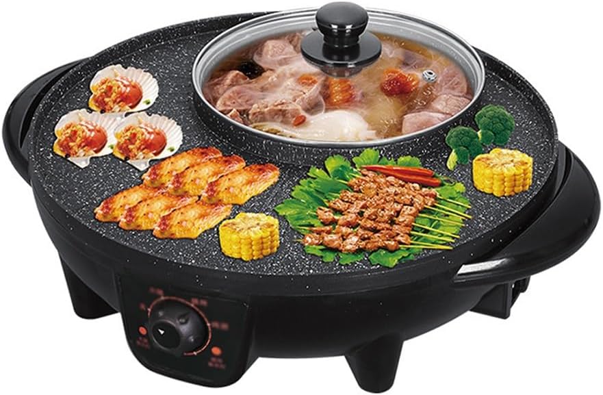 Hot Pot Barbecue Integrated Pot Home Smokeless Electric Barbecue Pan Roaster Electric Grill Kitchen Appliances