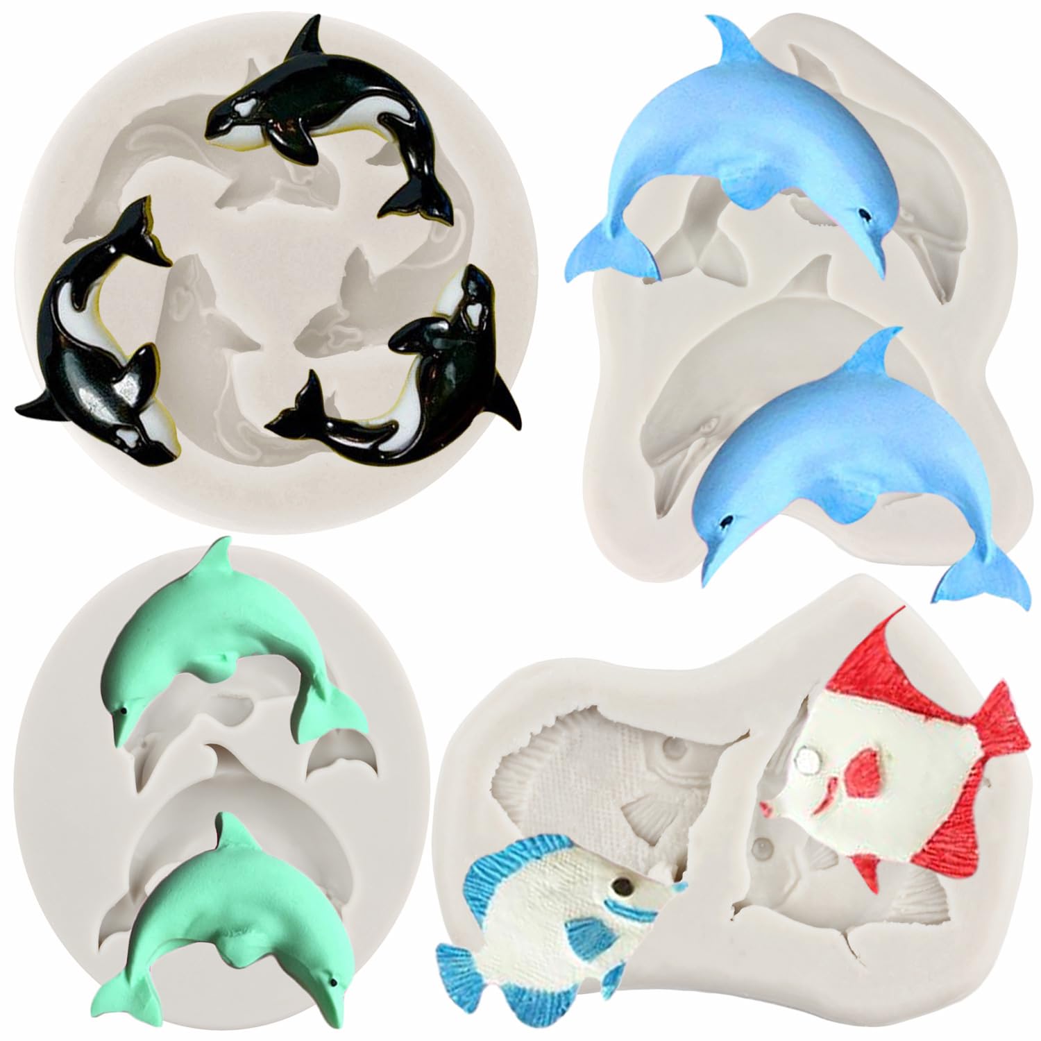 Moldes De Silicona Para Dulces Con Forma De Delfín, Molde Para Dulces De Chocolate Con Forma De