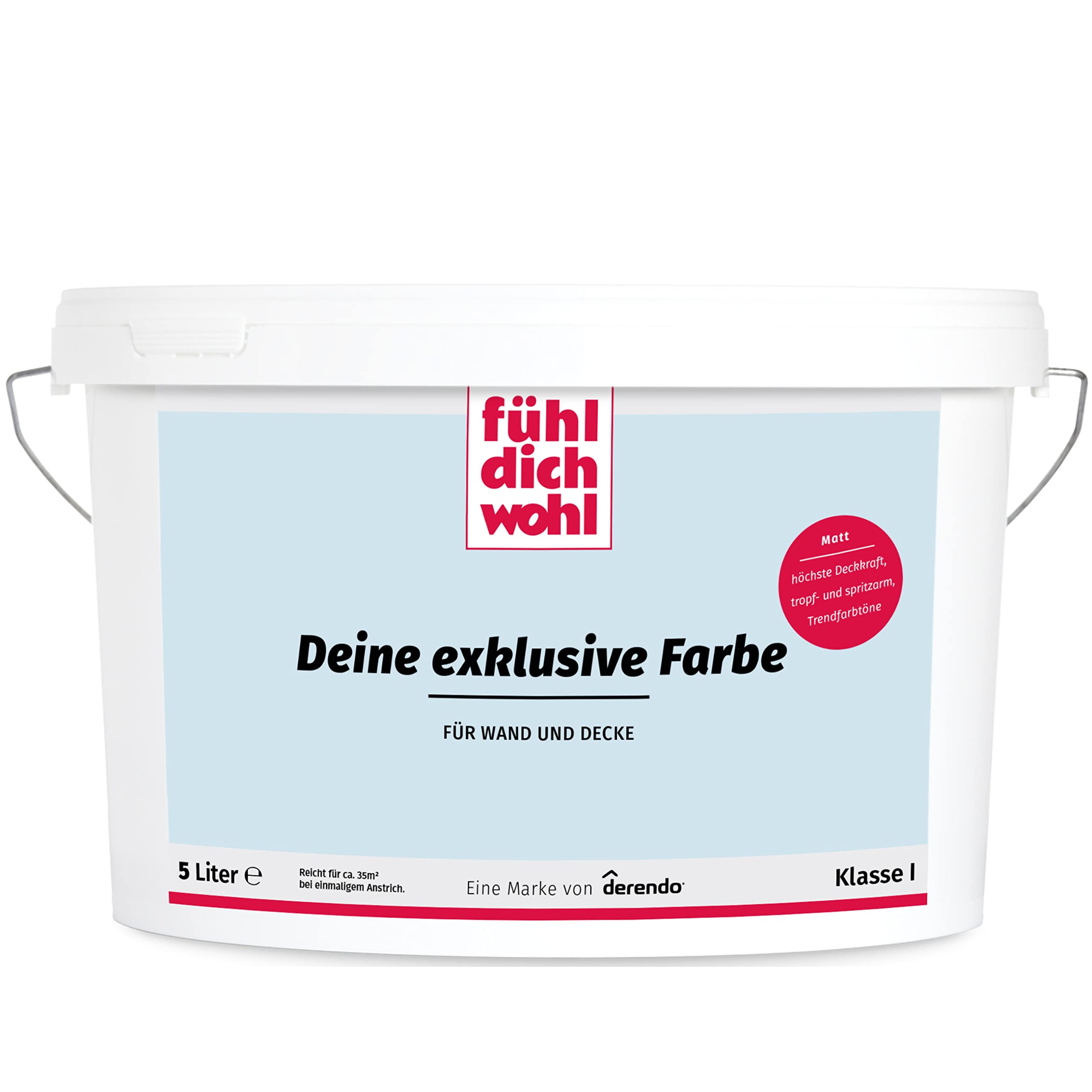 Fühl Dich Wohl Wandfarbe Blau Babyblau hohe Deckkraft matt hochdeckend 5l