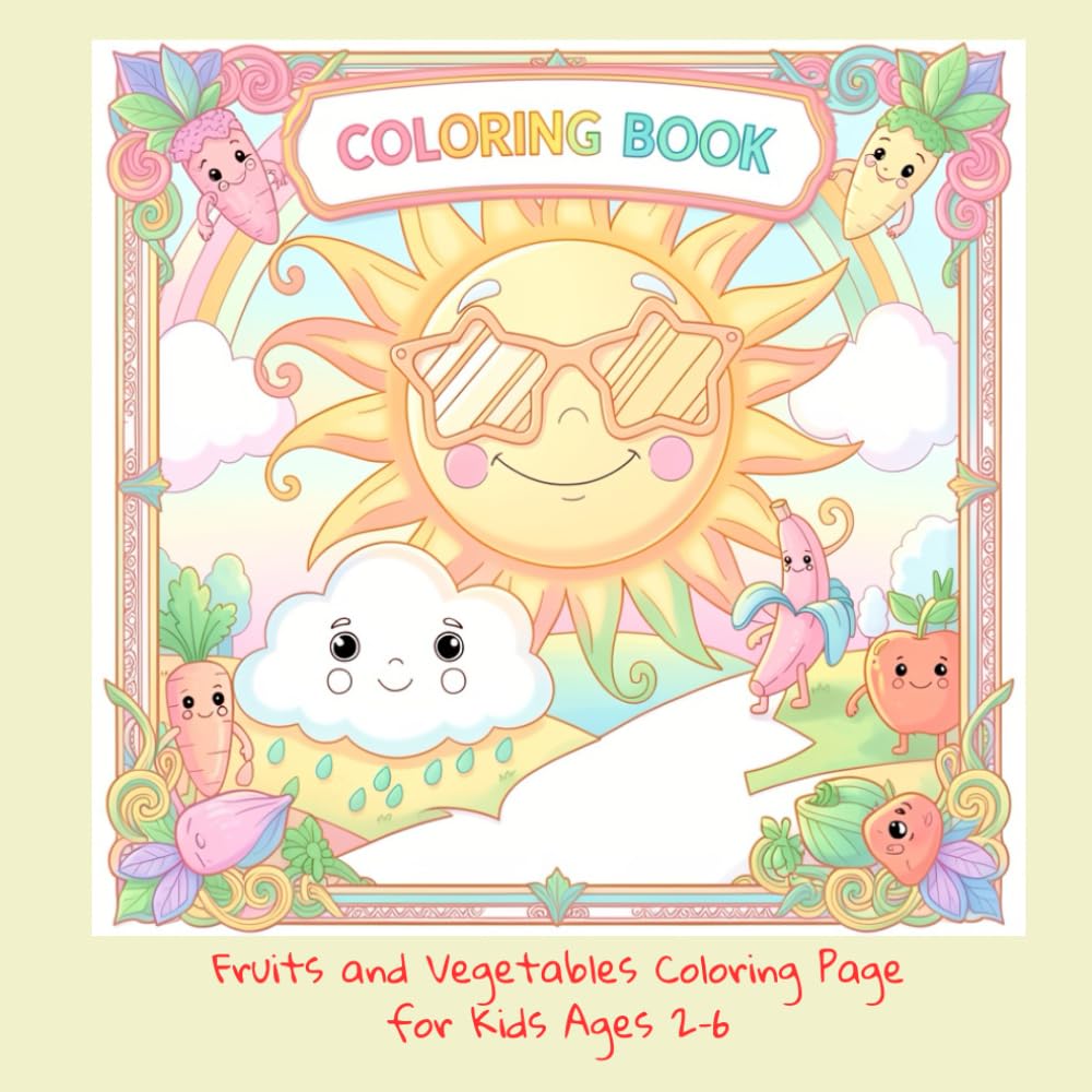 Fruits & Vegetables Alphabet Coloring Book: Super Fun Coloring Pages for Kids Ages 2–6 to Learn Letters Through Play