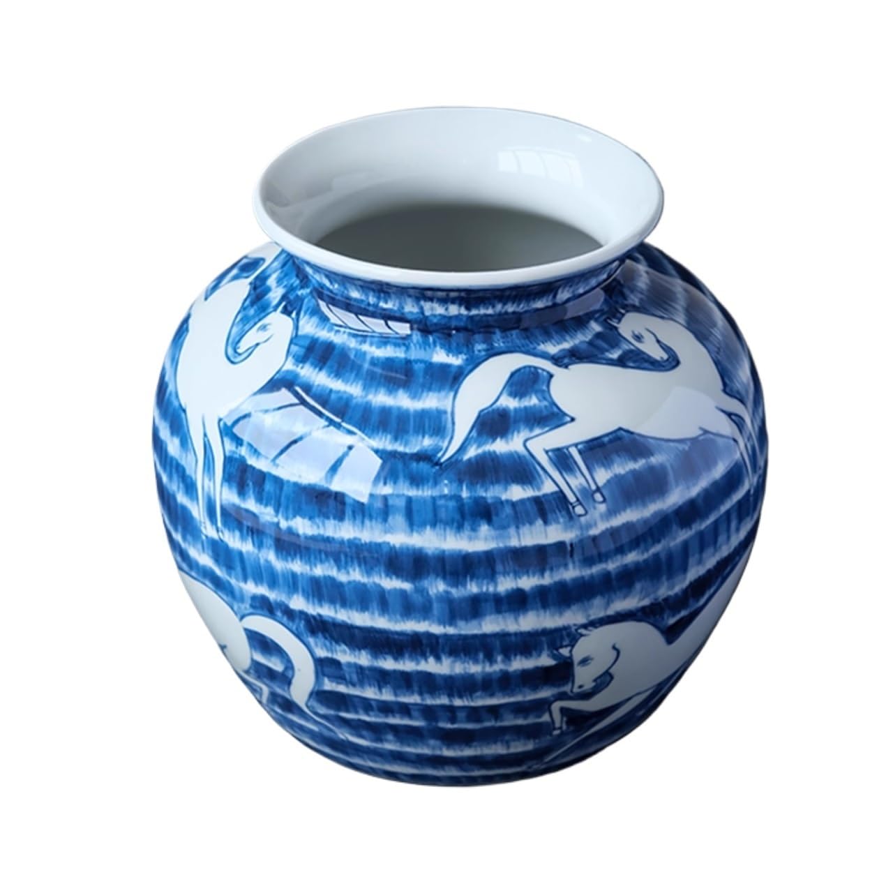 asdchZen Vases Chinese Style Ceramic Vase Hand Painted Ink Blue And White Porcelain Color Porcelain Vase Flowers Vases
