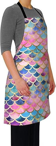 Miniatura 5 de Delantal de cocina a cuadros rojos y verdes para mujer con cuello ajustable, tamaño adulto, para cocina, pintura, regalo