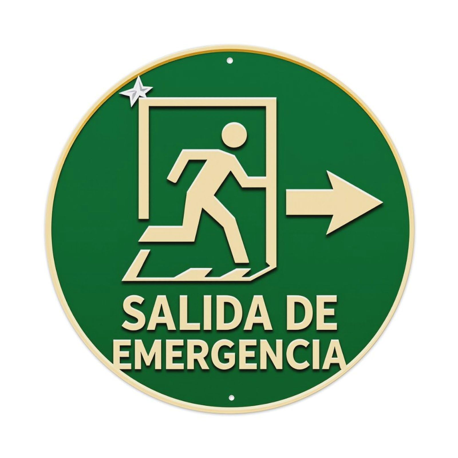 Emergency Exit Sign With Arrow Metal Tin Sign Vintage Garden Bedroom Cafe Bar Man Cave Home Wall Decor Metal Poster 8x8 inches