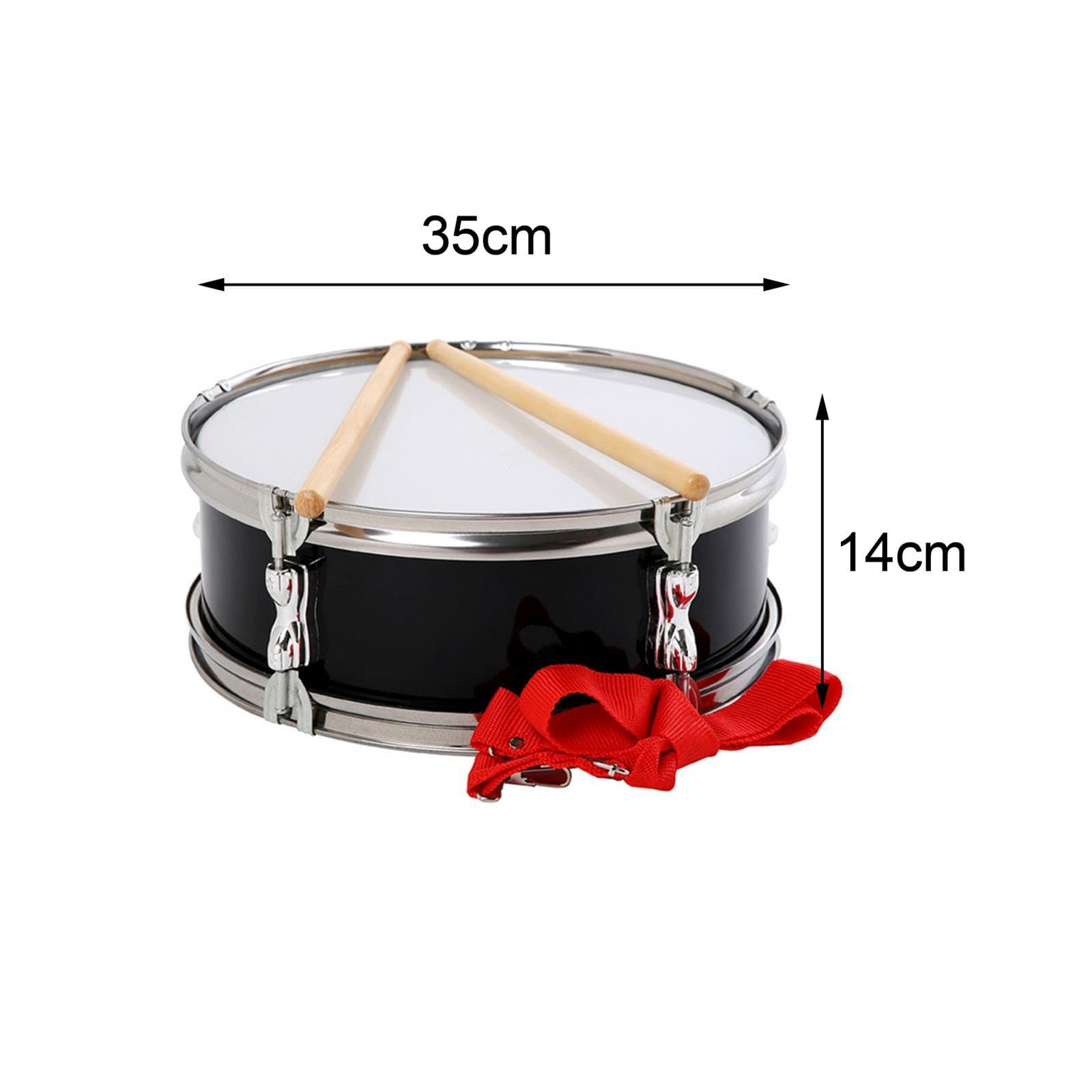 Strumenti Musicali per rullante Pollici con Tracolla, Strumento a percussione per Batteria Musicale per Principianti, Bambini, Nero