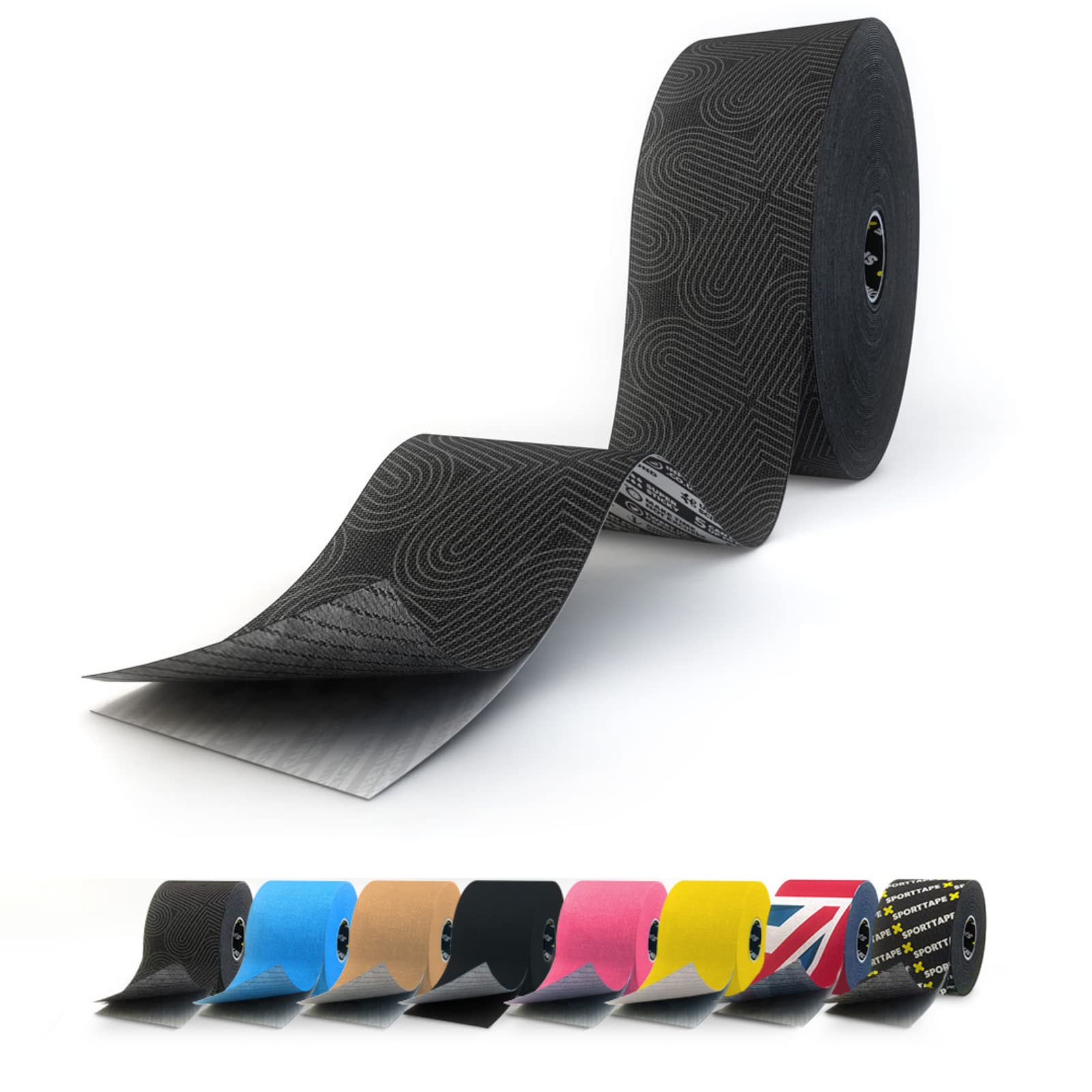 SPORTTAPE Extra Sticky Kinesiology Tape 5cm x 22m, Platinum Bulk Roll - Hypoallergenic & Waterproof Physio Sports Tape for Muscle Injury Recovery, Medical and Athletic Support, Extra Long Uncut Roll