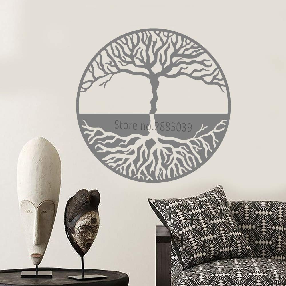 GADGETS WRAP Yin Yang Symbol Vinyl Wall Decal Tree of Life Gothick Style Large Trees Wall Stickers, AG20-DRP-723 (56 cm x 56 cm x 0.4 cm)