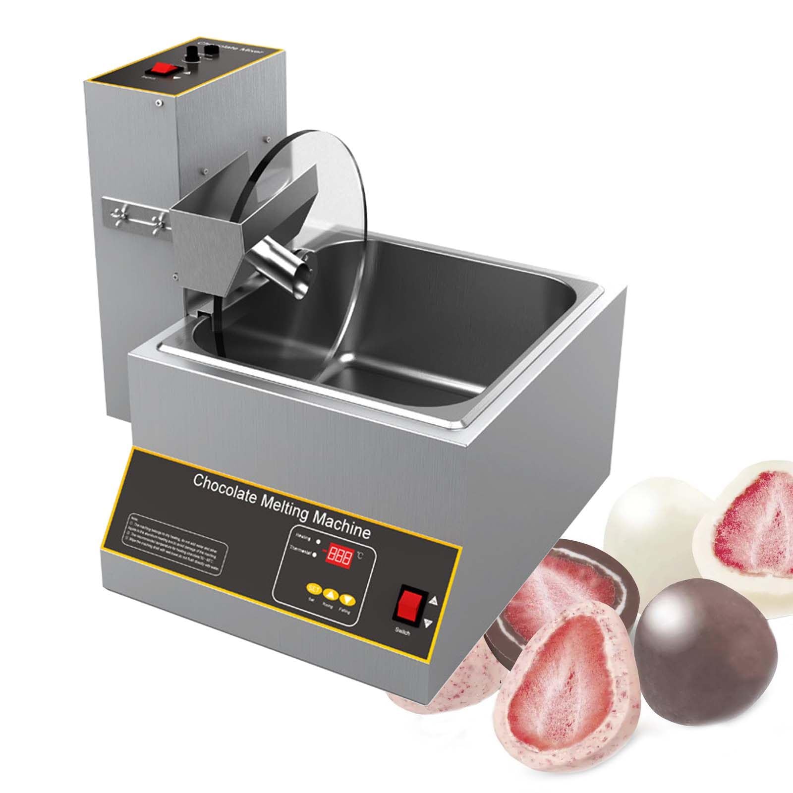 ASerZenith Chocolate Tempering Machine - Melts Pouring Tempering Mixer Equipment, Stainless Steel Chocolate Melter Heater, 35-55 Rpm Electric Melting Pot