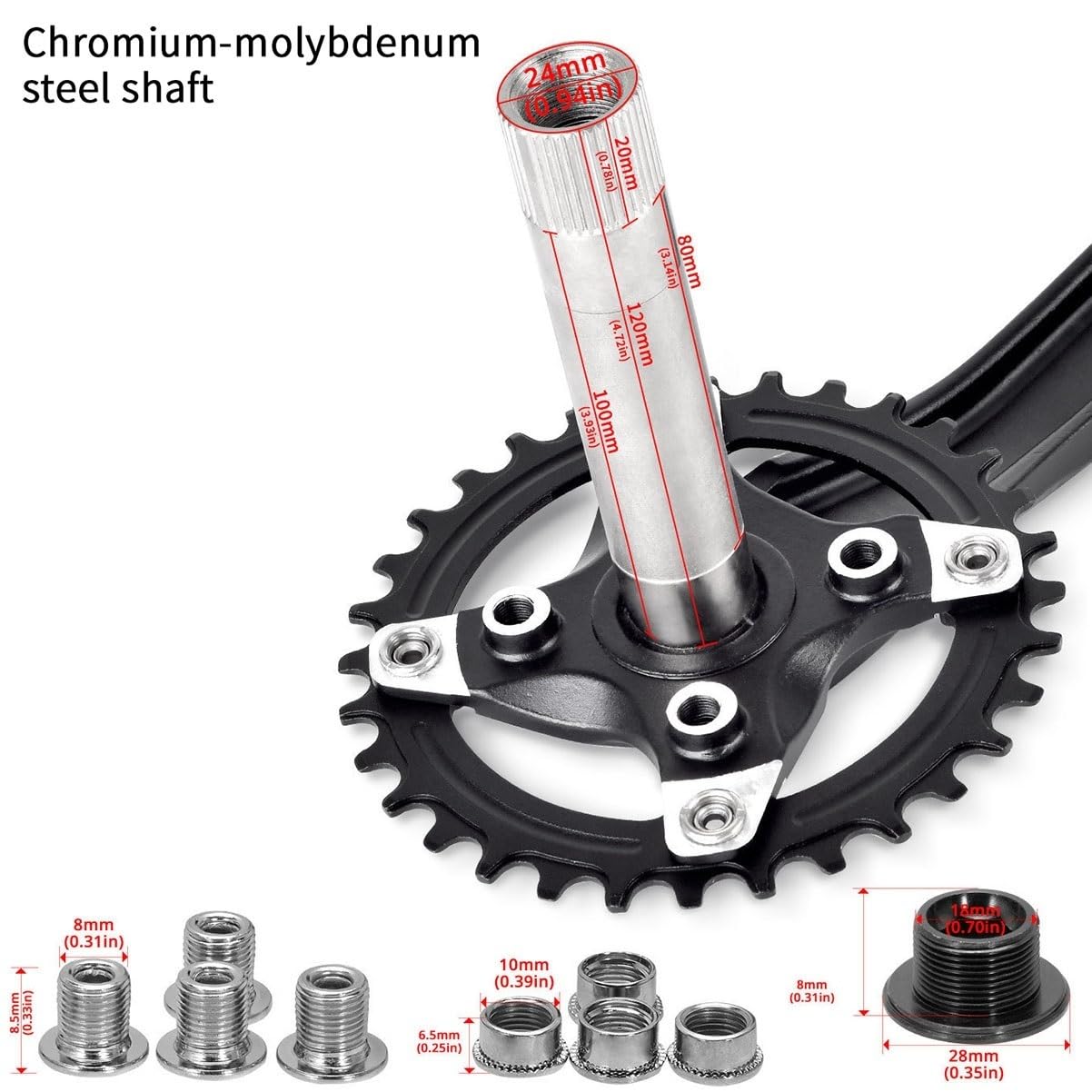 Platos Y Bielas Mountain Bike 170mm Platos Y Bielas Huecos Integrados