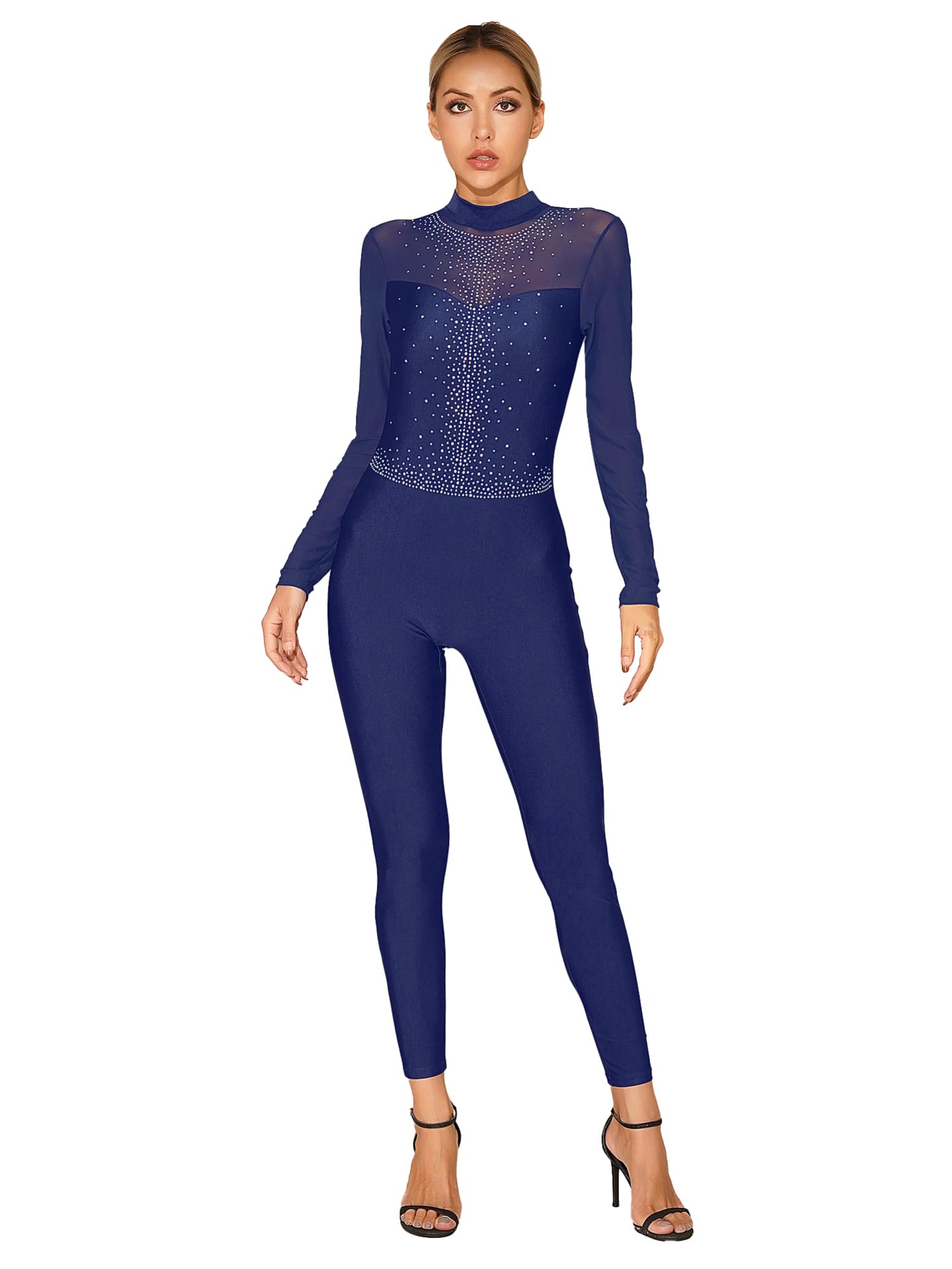 IEFIEL Mono Deportivo de una Pieza para Mujer Maillot de Gimnasia Rítmica Jumpsuit Elásticos para Entrenamiento Fitness Running Yoga S-XXL
