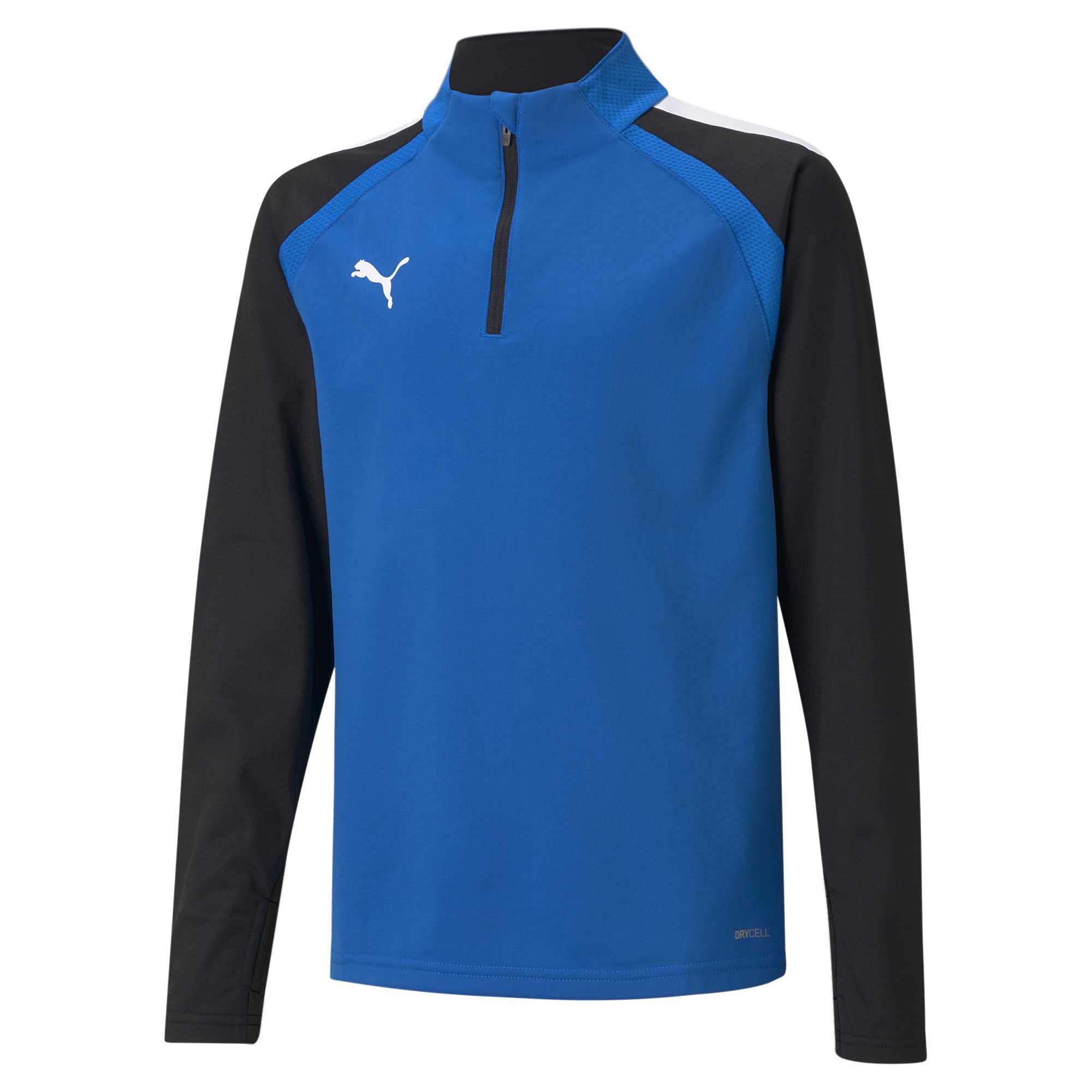 PUMA Unisex Kids teamLIGA 14 Zip Top Jr Sweater, Electric Blue Lemonade-puma Black, 128