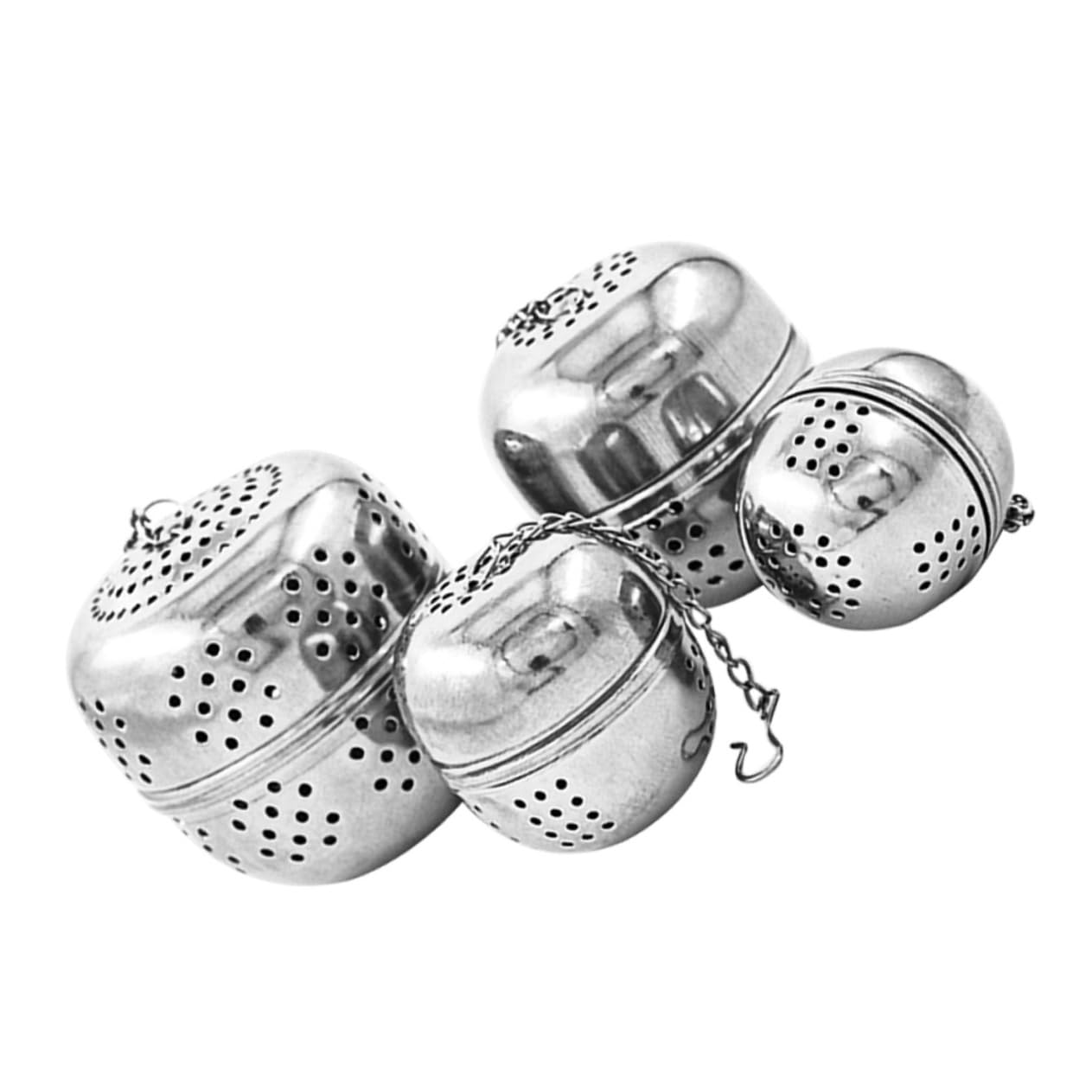 HOLIDYOYO 4pcs Stainless Steel Seasoning Filter Mesh Strainer for Tea Soup and Herbs Dreg Removal and Convenient for Easy Use