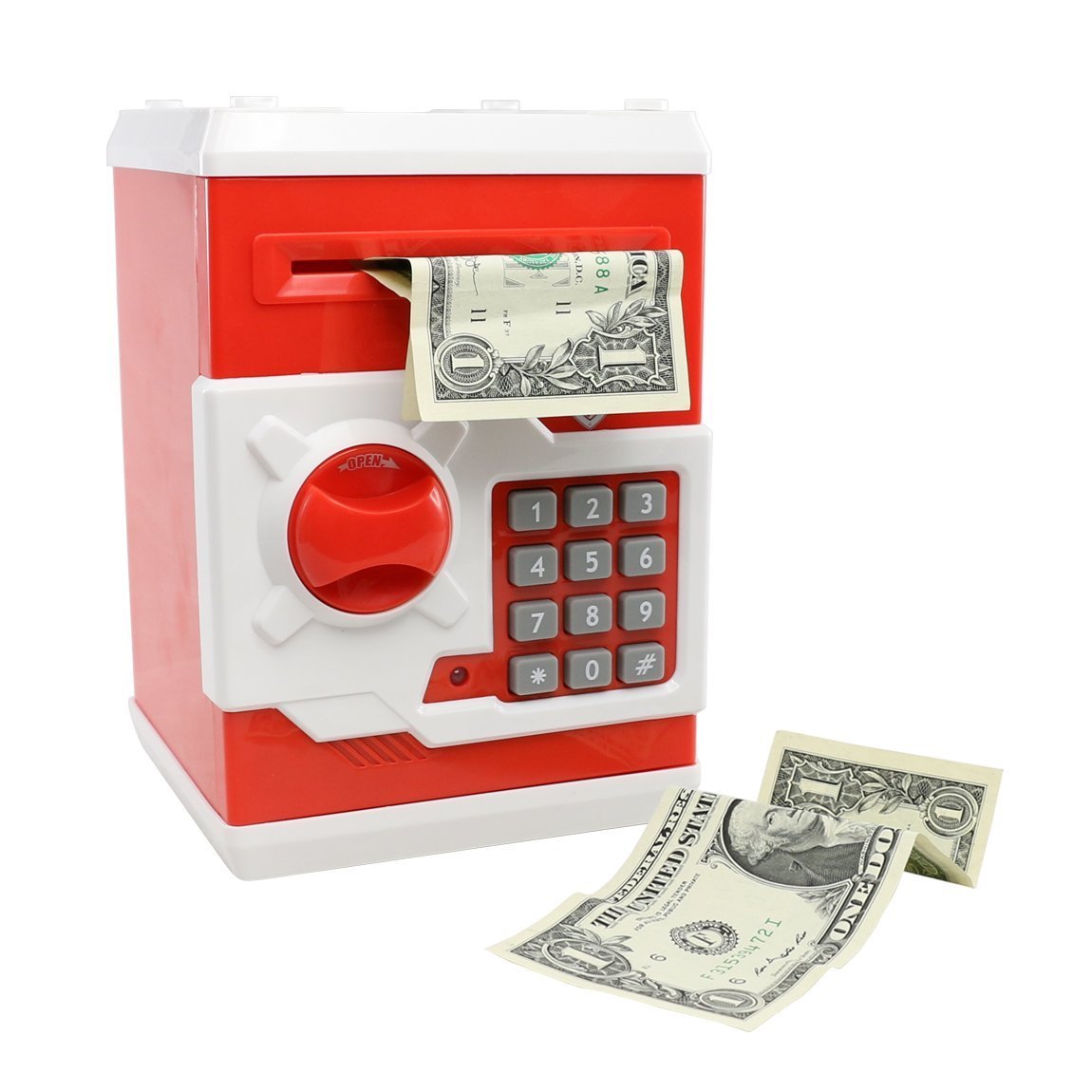 Magicwand Money Safe Kids Piggy Savings Bank with Electronic Lock (Red & White) 2
