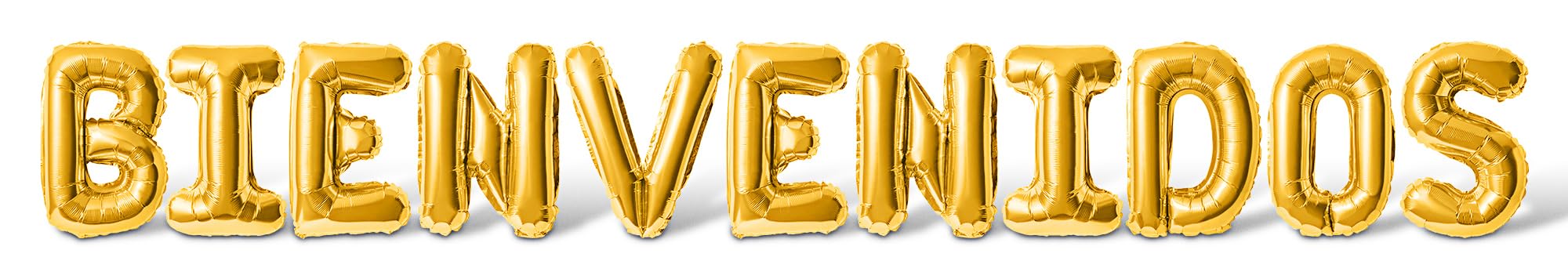 Letter Balloons - BIENVENIDOS 16" Inch Alphabet Letters Foil Mylar Balloon Welcome Party Banner (Gold)