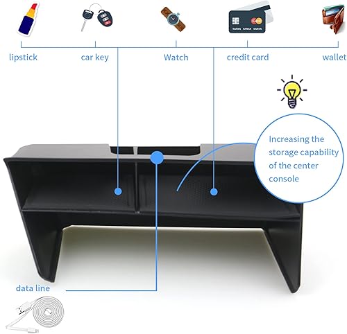 Miniatura 3 de YEE PIN Bandeja de consola Golf GTI 2022 Golf GTI MK8 Organizador de consola central compatible con Golf R MK8 GTI 2022 Bandeja de consola central
