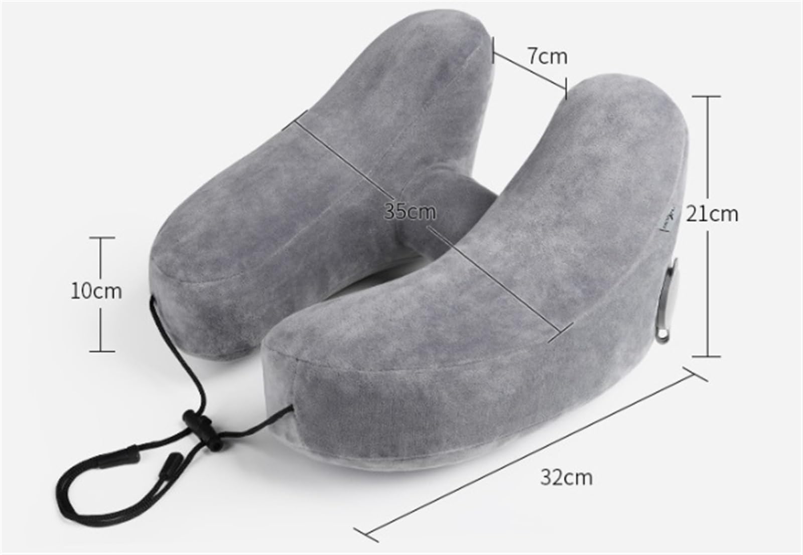 Reisekissen Nackenkissen Aufblasbares Reisekissen, Reise-Kapuzenpullover, Reise-Nackenkissen, U-förmiges Kissen Mit Seitentasche Nackenhörnchen(Grey)