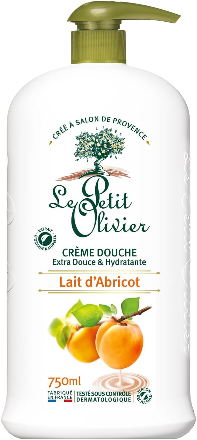 Le Petit Olivier Shower Cream Apricot Milk Hypoallergenic, 750 ml