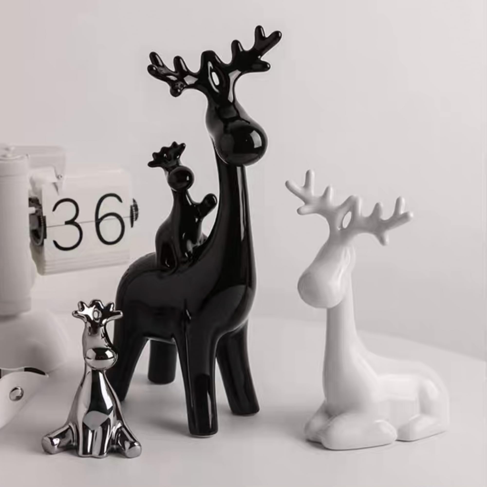 Amazon｜モダンセラミック装飾像 鹿 ホームデコレーション リビング