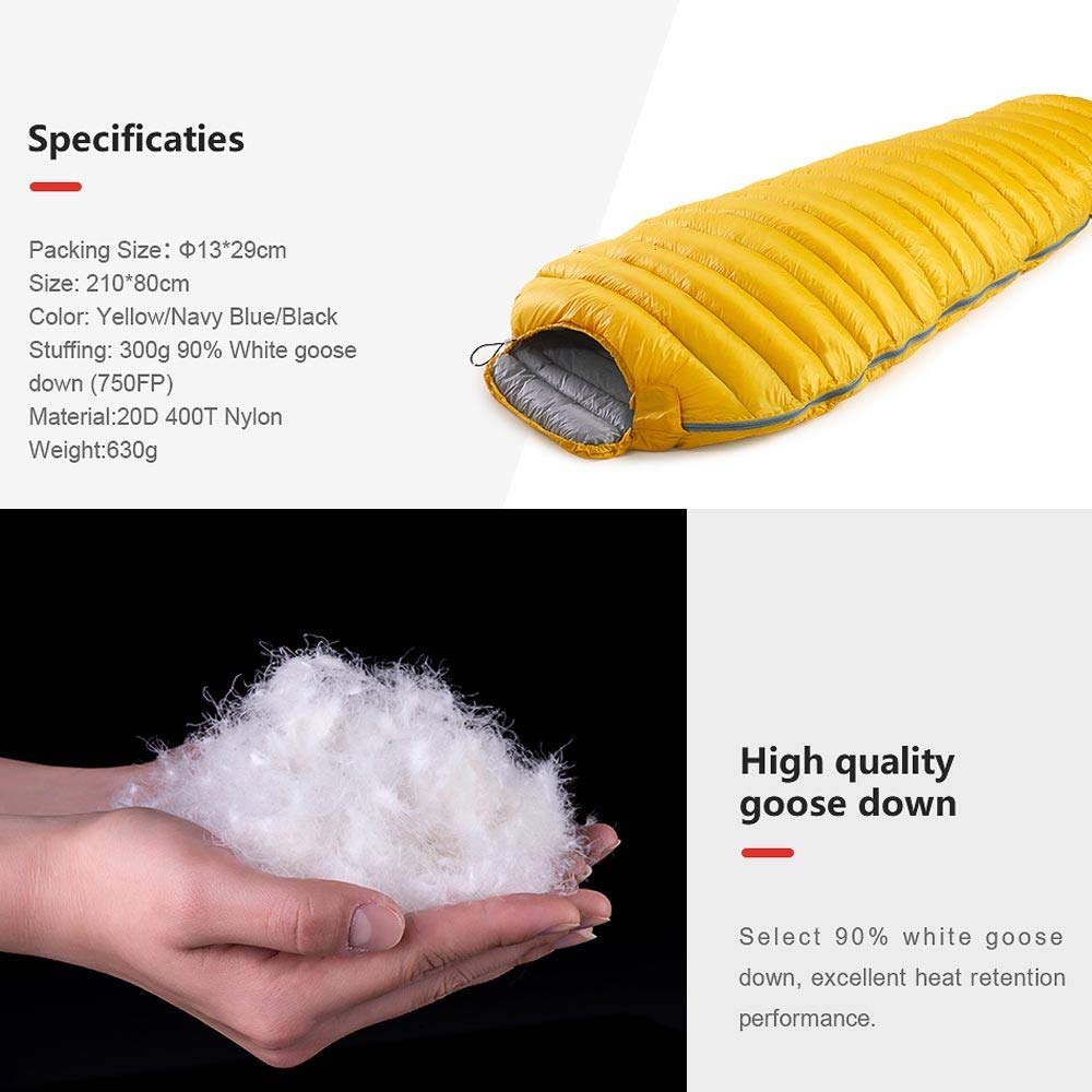 Sac de Couchage en Duvet/Intérieur/Extérieur/Hiver Portable Goose Down Sac de Couchage Simple/de Voyage,Yellow