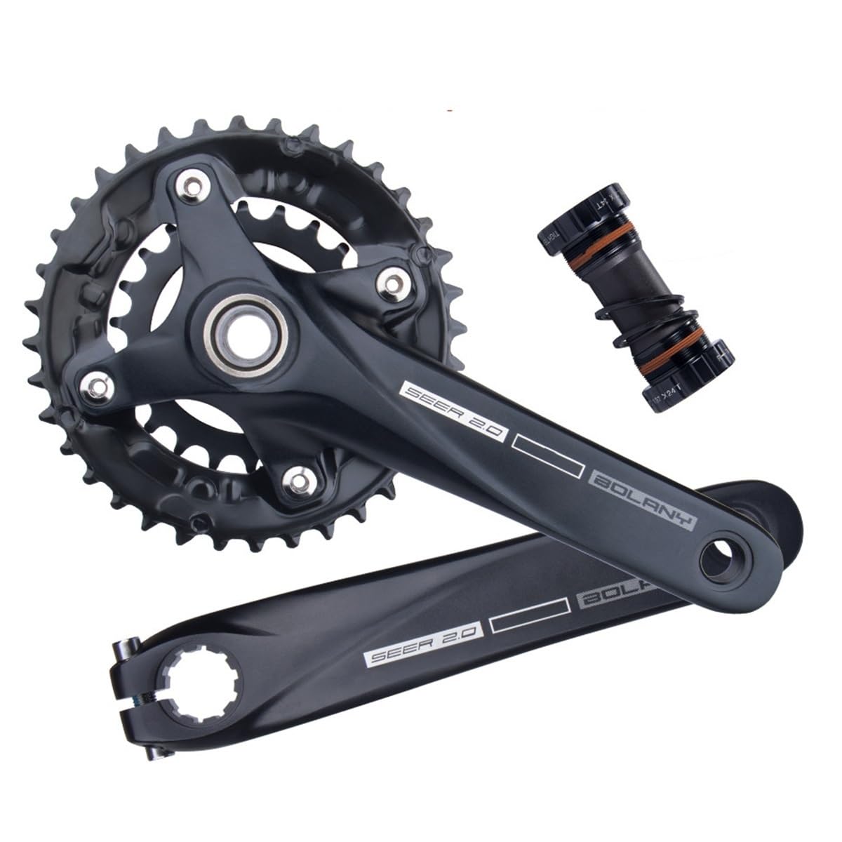 170mm MTB Integrado Hueco Platos Y Bielas Plato Redondo Platos con Soporte Inferior 22-36T 24-38T Aleación De Aluminio Platos Y Bielas